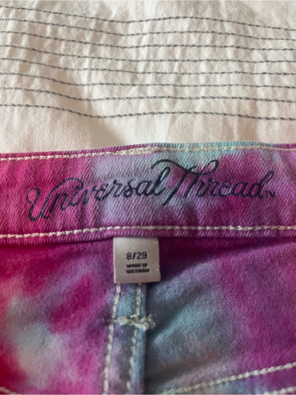 Universal Thread Tie-Dye Jeans in Pink, Purple & Aqua - Picture 2 of 7